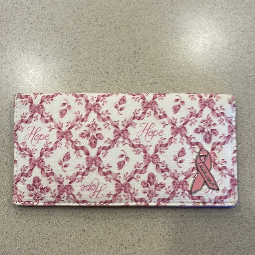 Pink Breast Cancer Longaberger Check Book Wallet